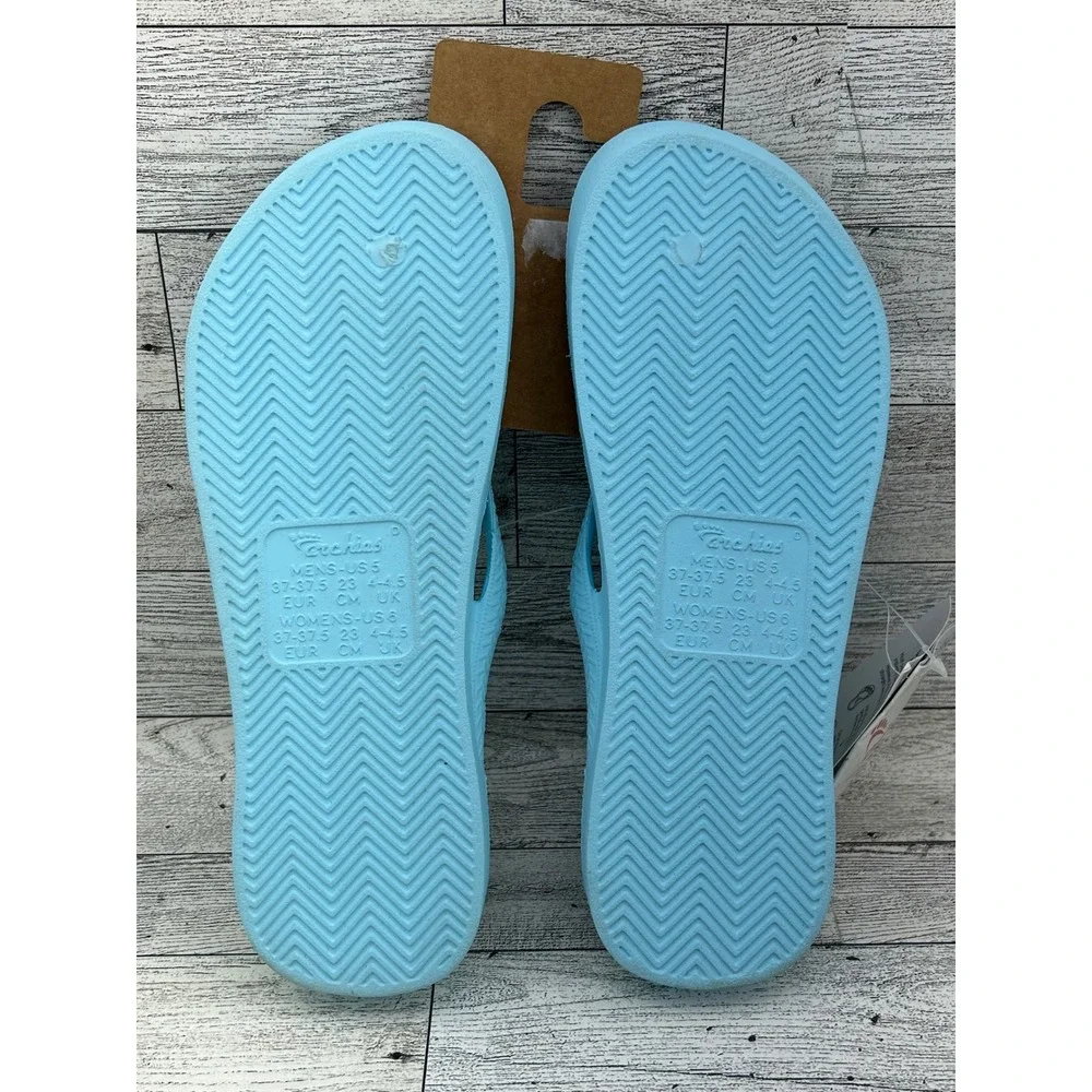 Archies Arch Support Flip Flops Sky Blue High Arch Mens 5 Womens 6 Thong Sandals
